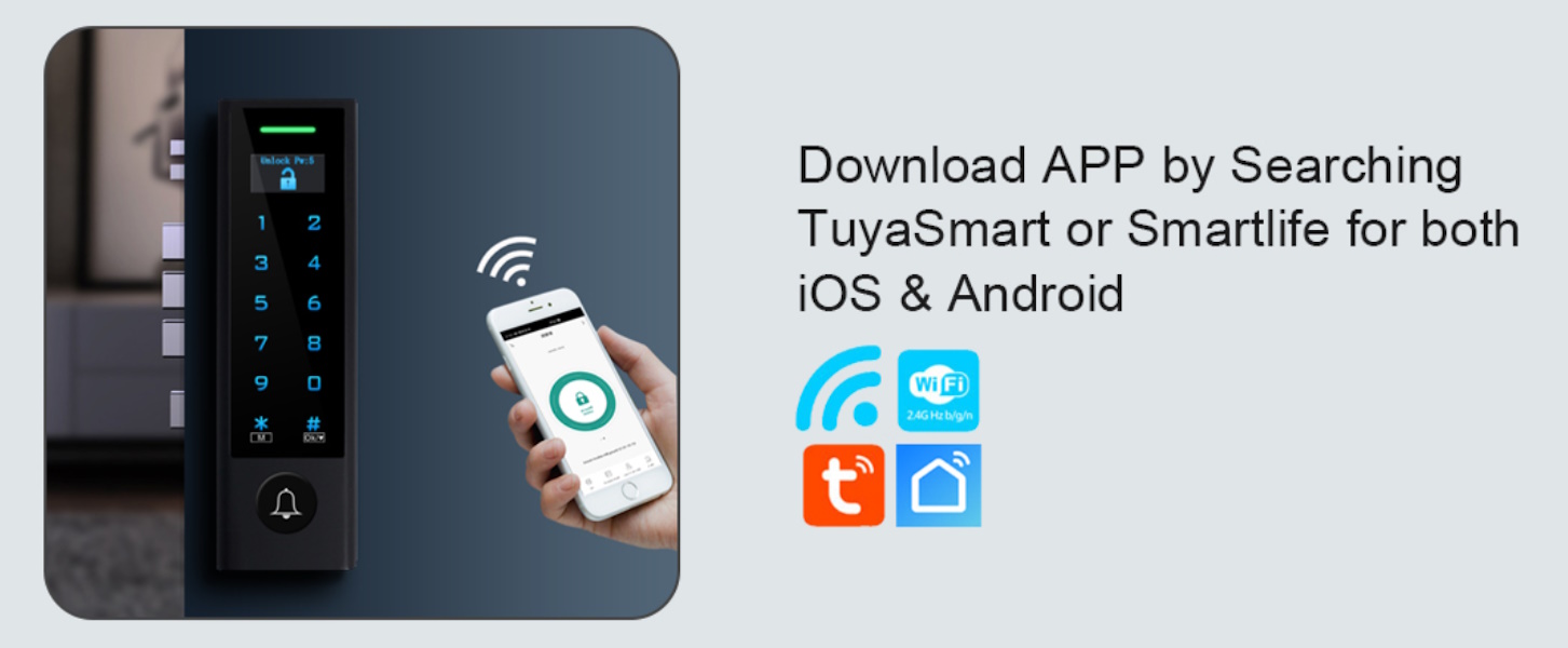  GCHD3-WIFI Controllo Accessi B&B con App Tuya Smart o Smart Life per  iOS e Android 
